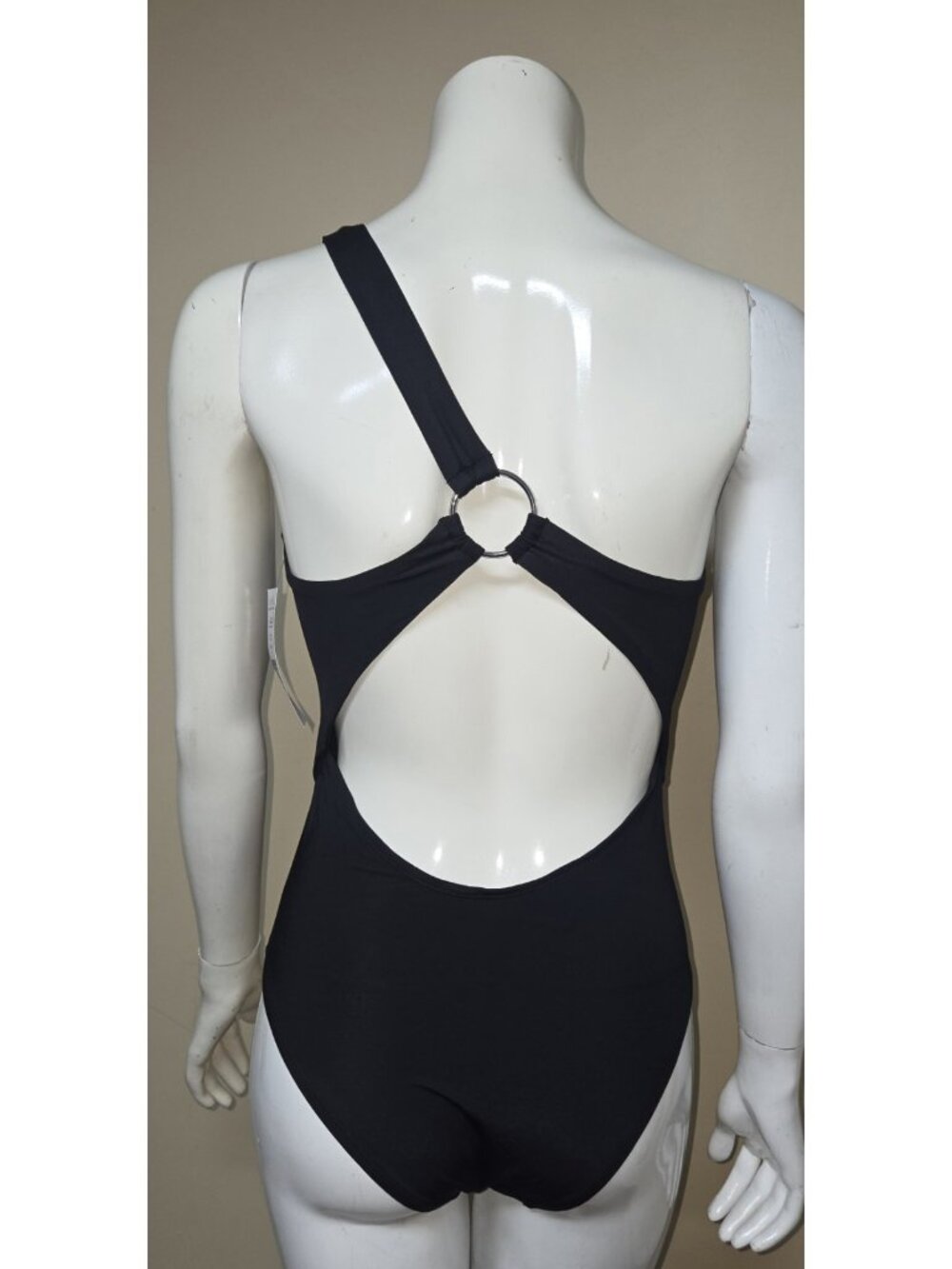 White House Black Market Black Asymm One Piece Swimsuit Size Sm NEW Retail $98